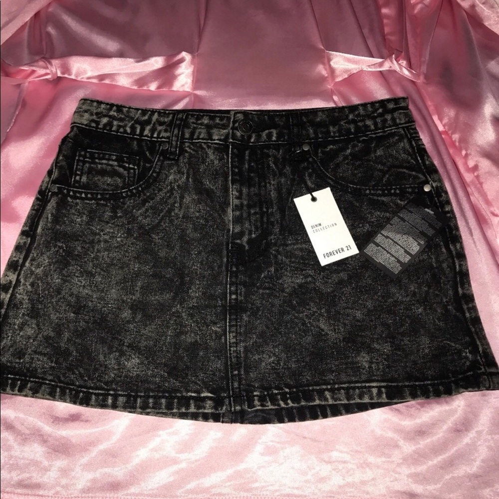 NWT - Black Denim Mini Skirt